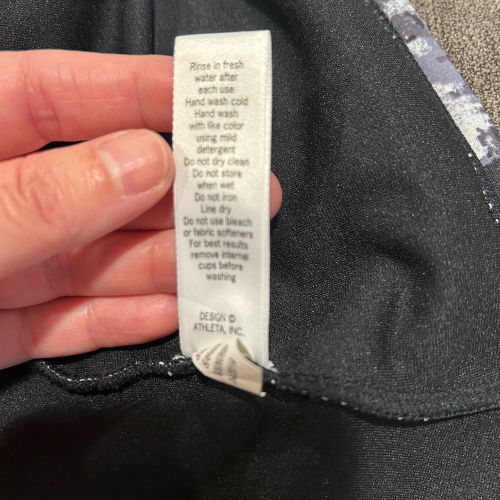 Athleta Women's Black and White Tankini  Top - Picture 5 of 6